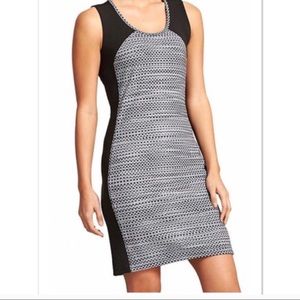 Athleta Black and Gray Dotted Dress